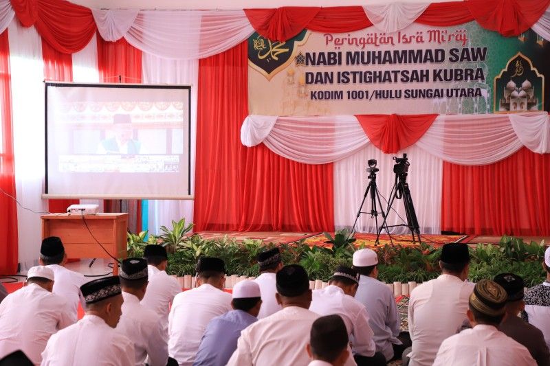 Kodim 1001 HSU-BLG Gelar Peringatan Isra Mi’raj dan Istighosah Kubra – ANTARA Kalsel