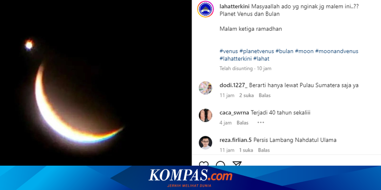 Viral, Foto Bulan dan Venus Menyatu Saat Ramadan, Fenomena Apa?