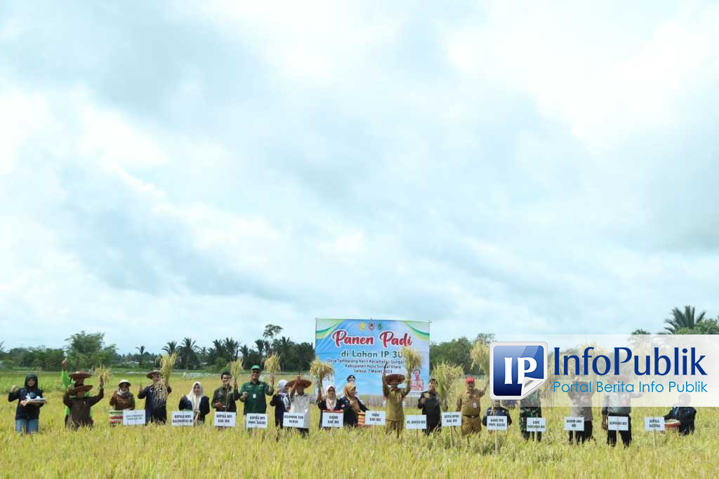 Plt Bupati HSU Apresiasi Panen Raya Kedua Lahan IP300 di Desa Tambalang Kecil